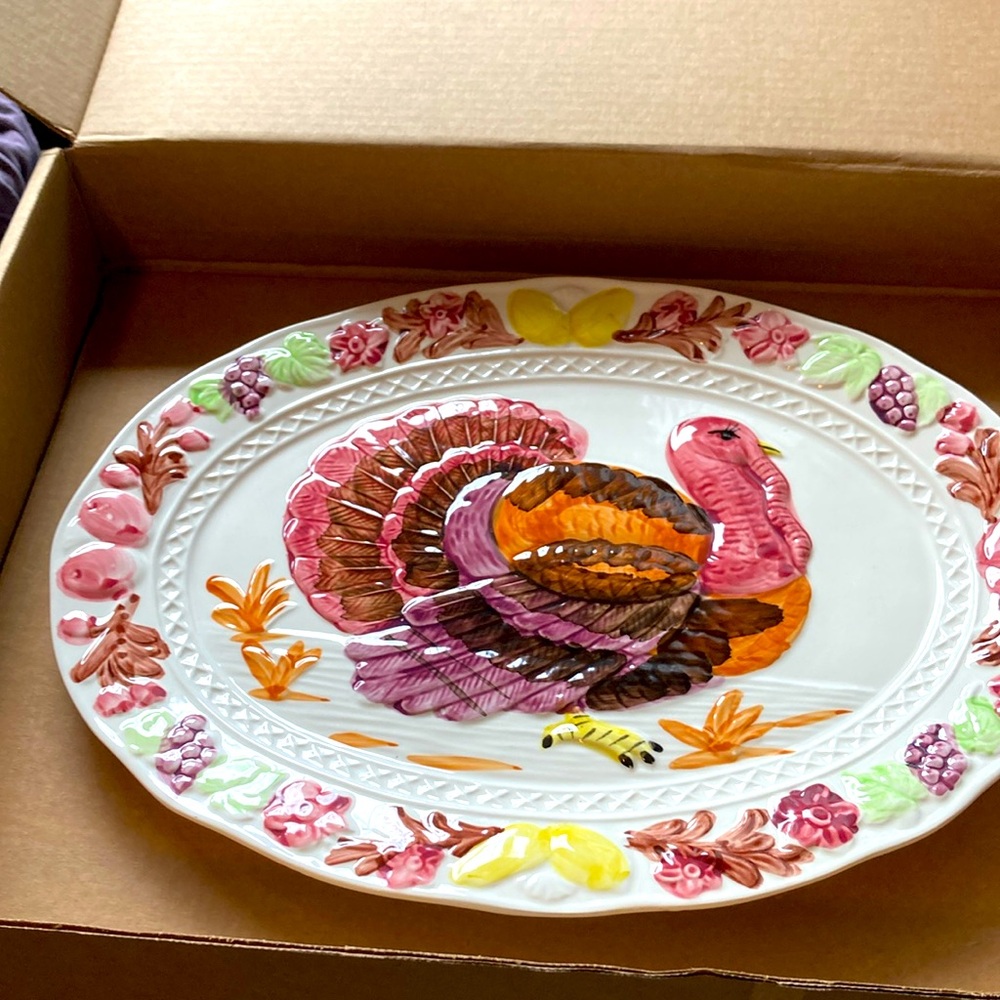 Turkey platter hand painted made in Japan. No flaws or scratches
